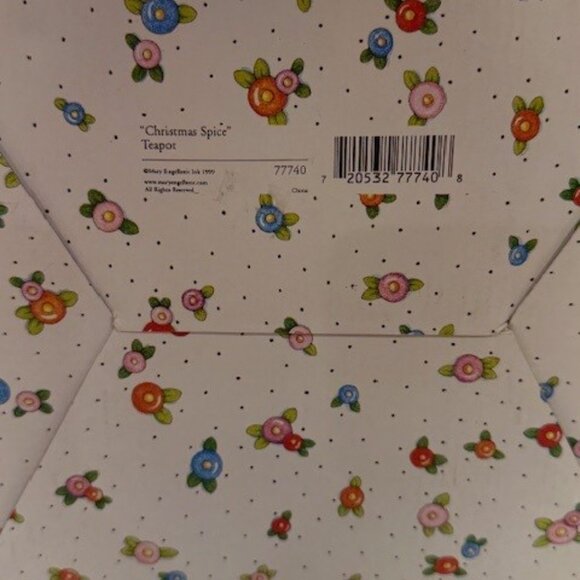 Mary Engelbreit Christmas Spice Teapot (1999), Item #77740 UPC: 720532777408 - Picture 2 of 2